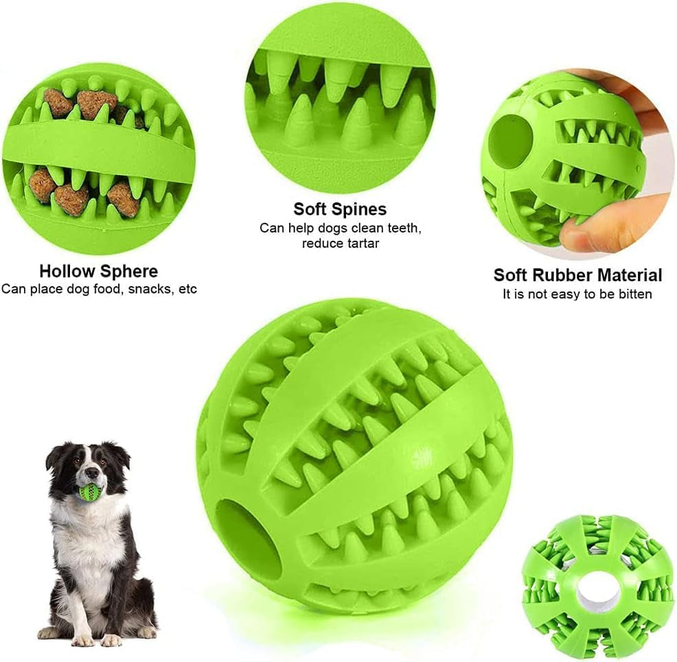 1Pcs 7Cm/2.75In Dog Treat Ball Dog Chew Toy Enrichment Toys Dog Stimulation Toys Dog Interactive Toys Dog Puzzle Toy Pet Treat Dispenser Balls for Small Large Dogs Puppy (Random Color)
