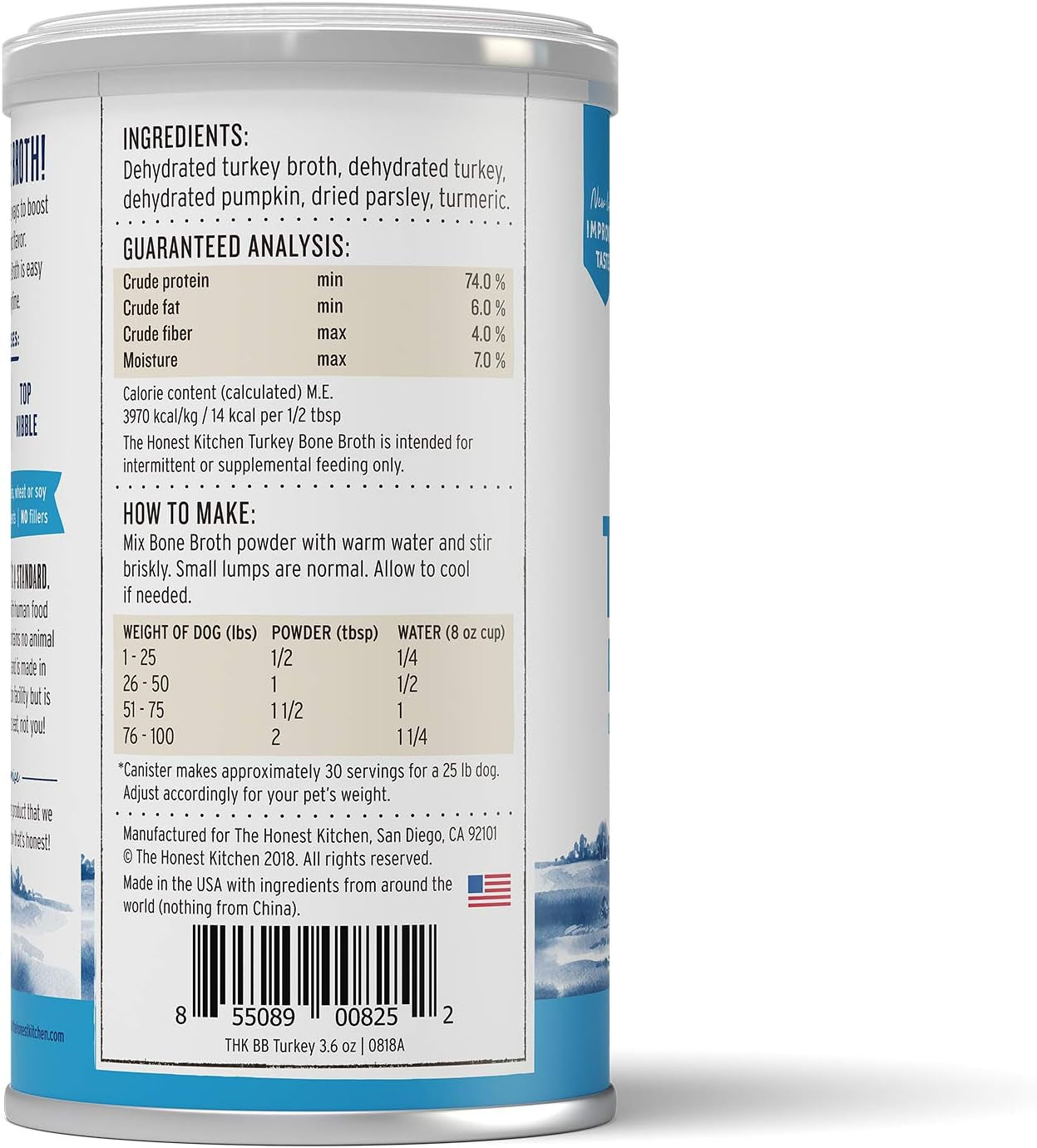 Daily Boosters: Instant Turkey Bone Broth with Turmeric, 3.6 Oz