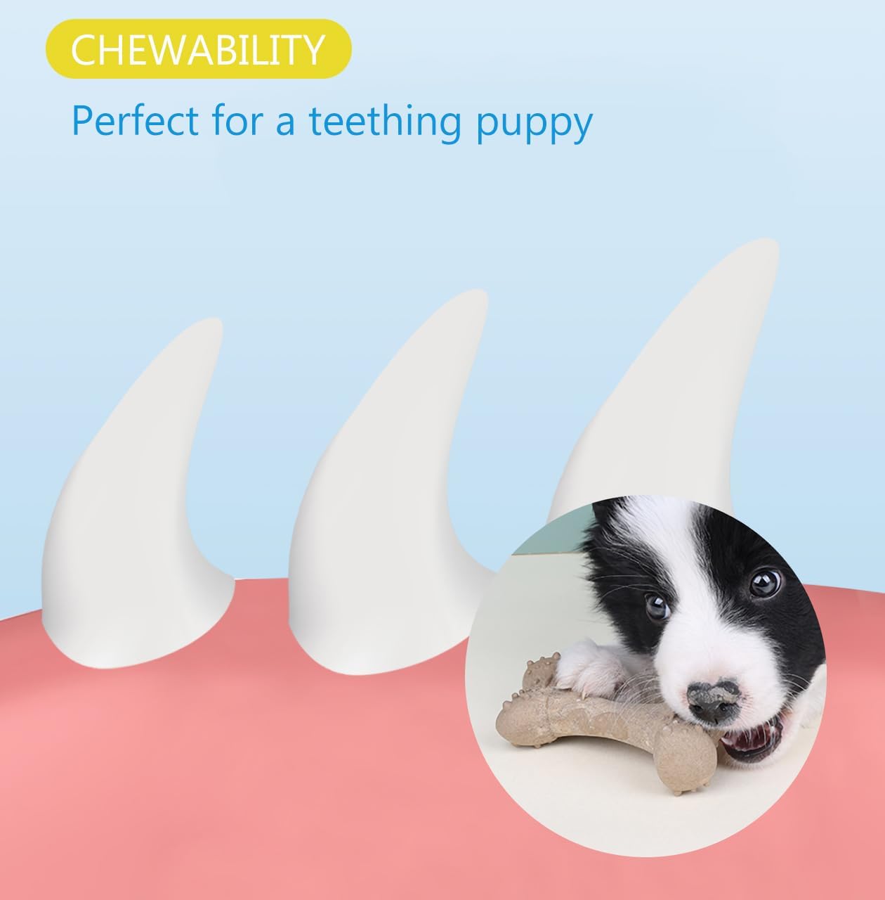Dog Chew Toy, 2-Pack Tough Bone Puppy Chew Toy for Aggressive Chewer, Interactive Dog Teeth Cleaning Toys