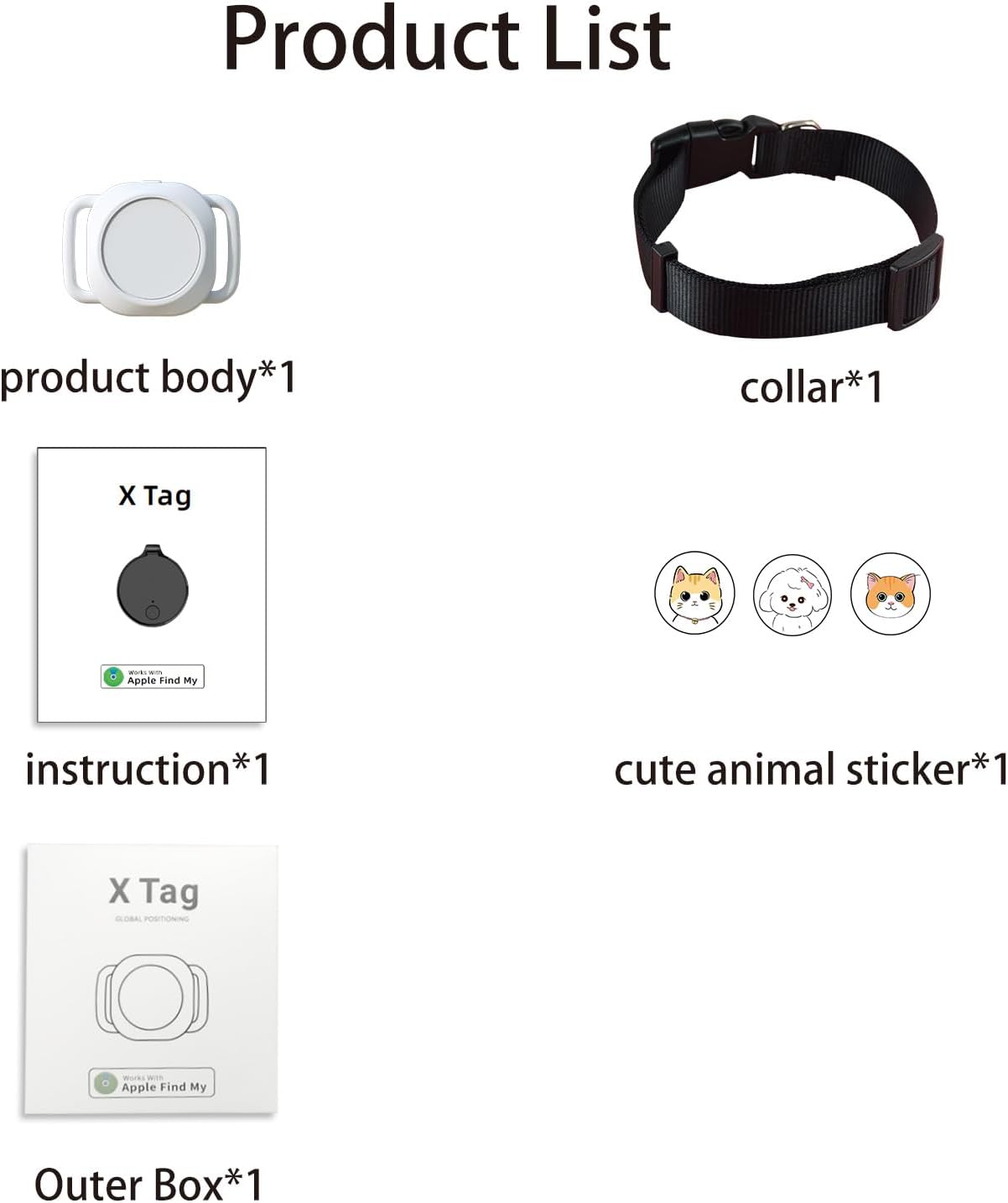 Smart Pet Tracker with Collar Holder – Lightweight 10G Pet Location Tracker for Dogs and Cats, Long Battery Life, No Monthly Fee, Bluetooth & Find My Compatibility, Waterproof, Safe & Durable (White)