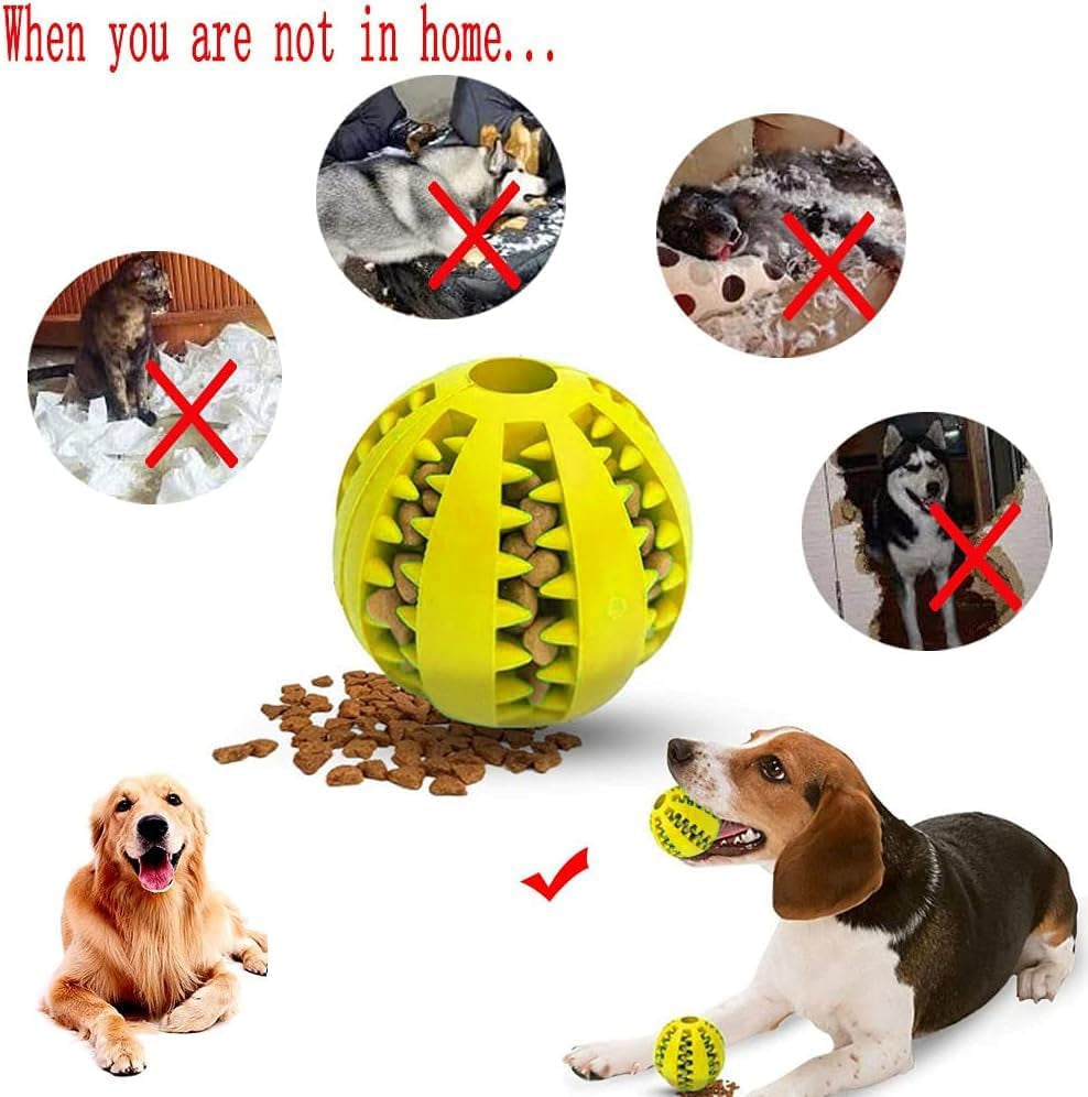 1Pcs 7Cm/2.75In Dog Treat Ball Dog Chew Toy Enrichment Toys Dog Stimulation Toys Dog Interactive Toys Dog Puzzle Toy Pet Treat Dispenser Balls for Small Large Dogs Puppy (Random Color)