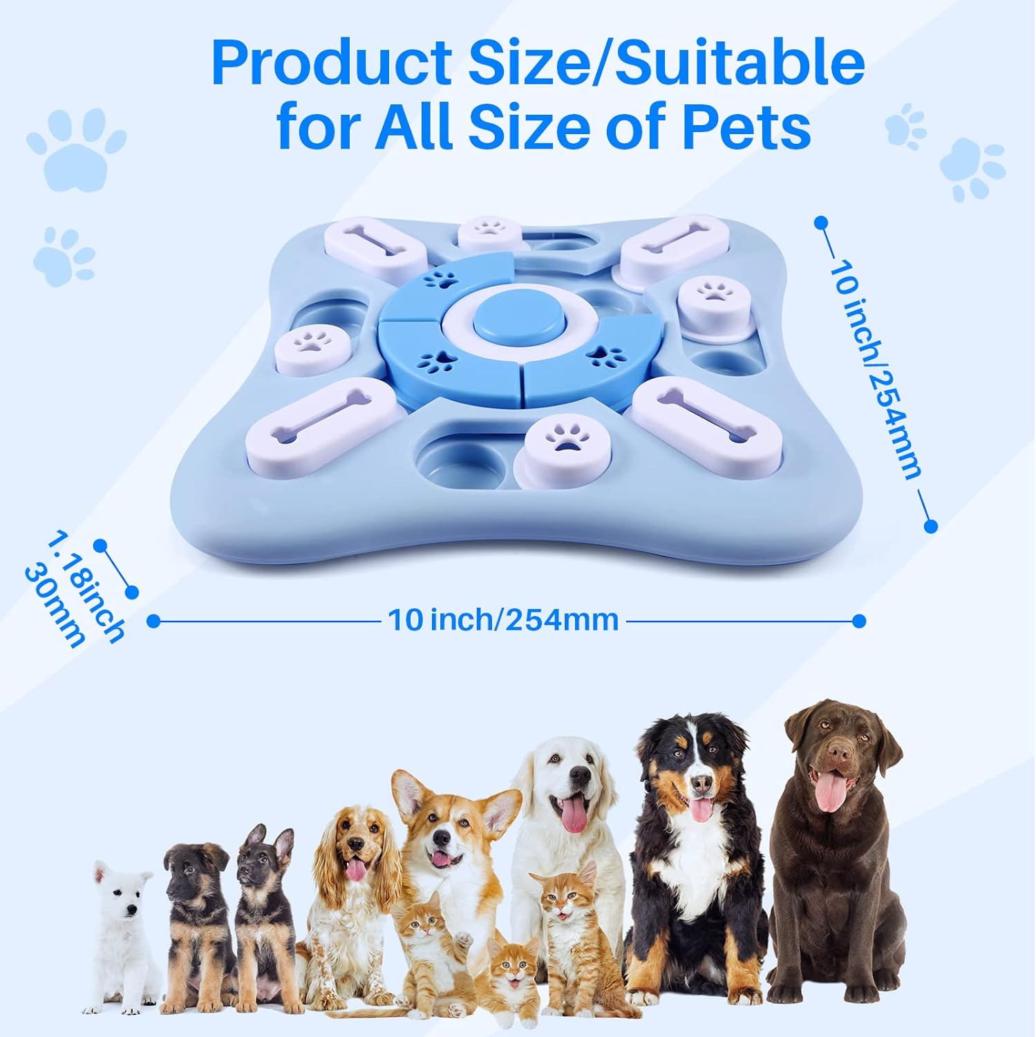 Interactive Dog Puzzle Toys for Large Medium Small Smart Dogs, Squeaky Dog Enrichment Toys Mentally Stimulation Toys for Training, Dog Treat Chew Toy Gifts for Puppy&Cats