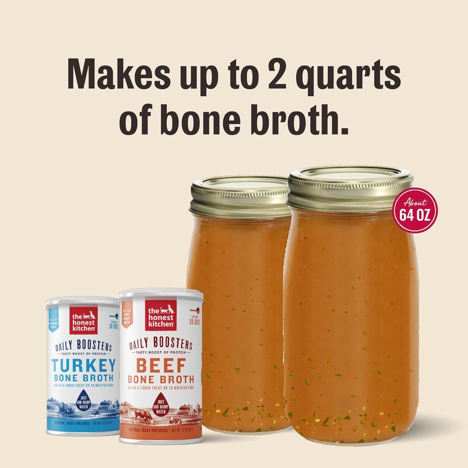 Daily Boosters: Instant Turkey Bone Broth with Turmeric, 3.6 Oz