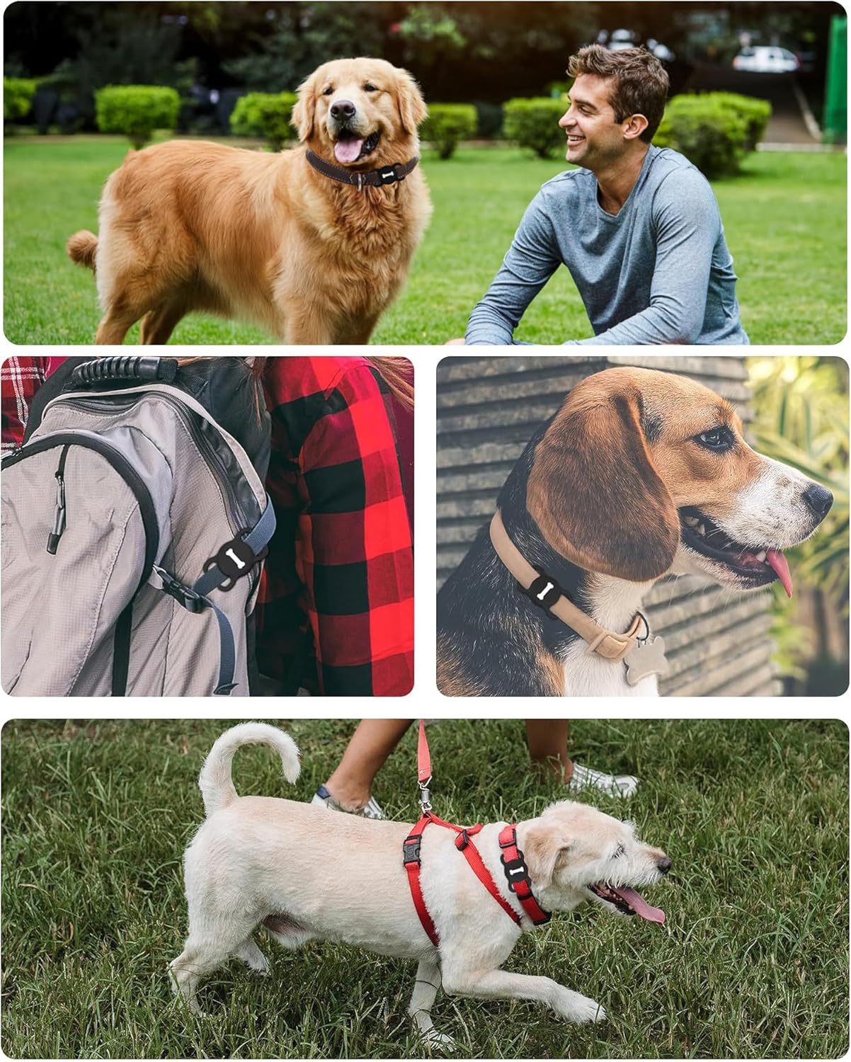 [2 Pack] Item Locator,  Bluetooth Tracker Finder Works with Apple Find My(Ios Only), Pet Tracker with Collar Holder, Waterproof, Replaceable Battery for Pets/Luggage/Suitcases and More-Black