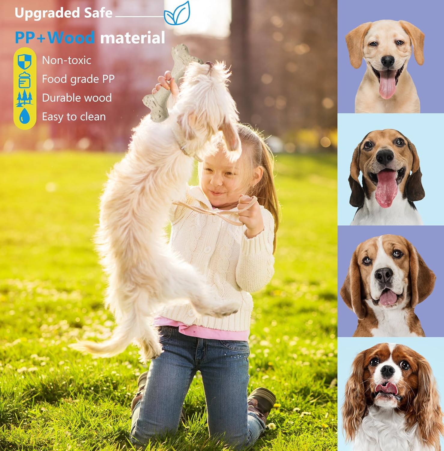 Dog Chew Toy, 2-Pack Tough Bone Puppy Chew Toy for Aggressive Chewer, Interactive Dog Teeth Cleaning Toys