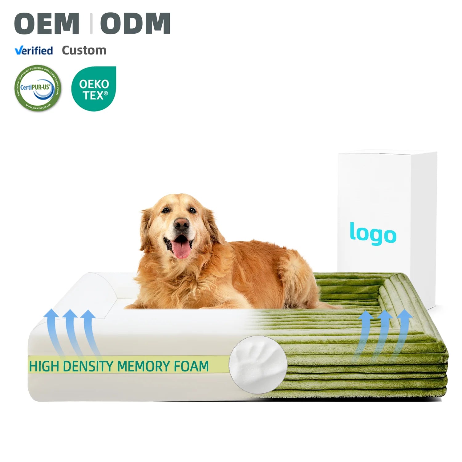 Custom anti Anxiety Luxury Memory Foam Pet Bed Orthopedic Dog Bed for Large Dog Washable
