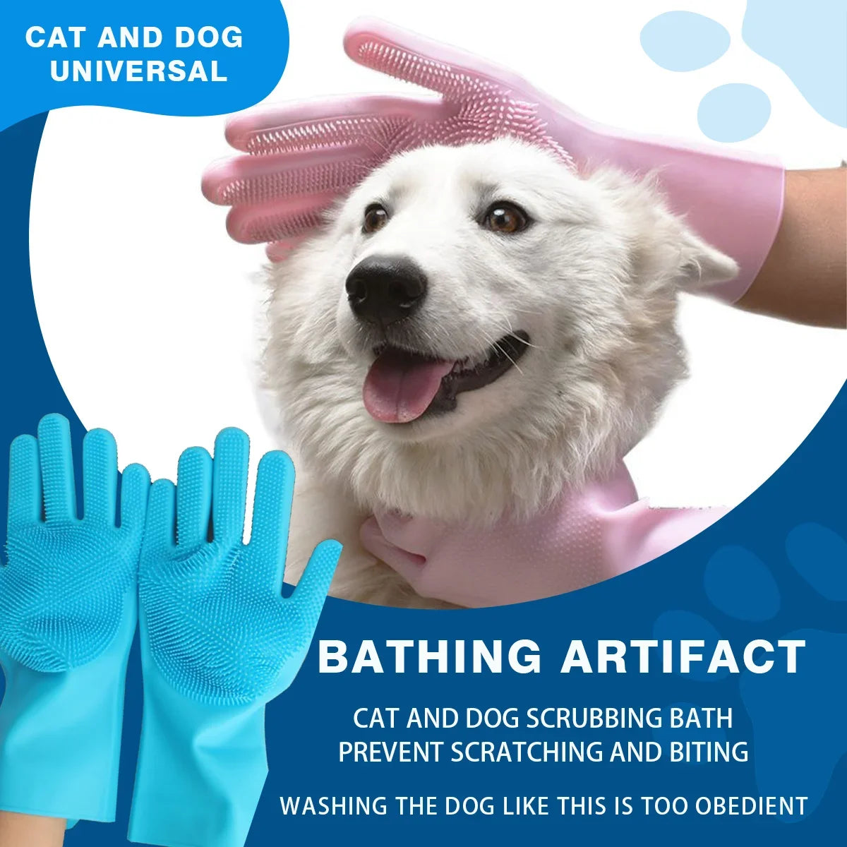 Bathroom Dog Cats Bath Brush Massage Gloves Soft Rubber Comb Pet Accessories for Cats Shower Cleaning Tools Suppliers