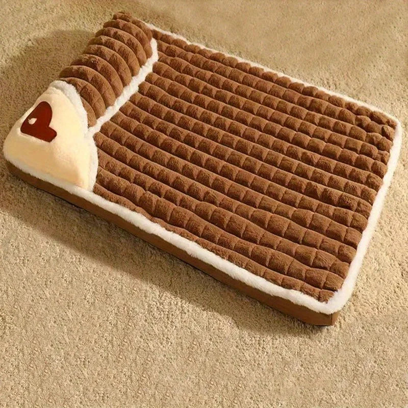 Green Soft Washable Dog Mat - Four Seasons Winter Sleeping Pad for Dogs - Spinal Protection