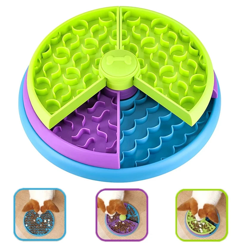 Dog Puzzle Slow Feeder Interactive Enrichment Dog Toys Layers Detachable Slow Eating Dog Bowl Anti-Anxiety Dog Feeder Bowl