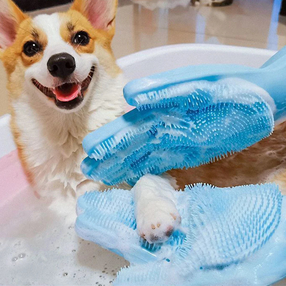 Bathroom Dog Cats Bath Brush Massage Gloves Soft Rubber Comb Pet Accessories for Cats Shower Cleaning Tools Suppliers
