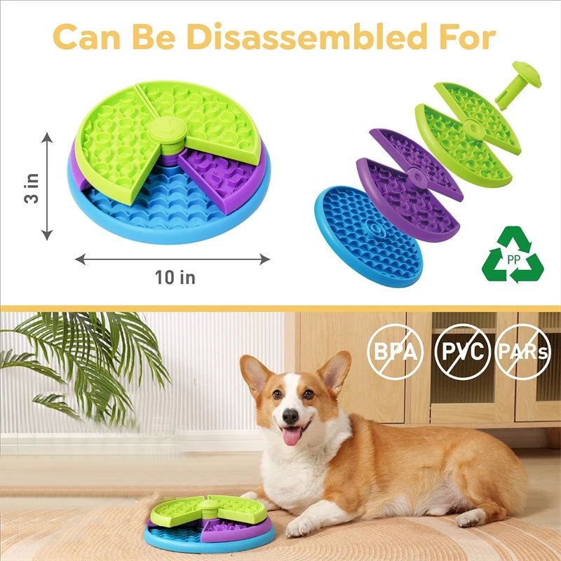 Dog Puzzle Slow Feeder Interactive Enrichment Dog Toys Layers Detachable Slow Eating Dog Bowl Anti-Anxiety Dog Feeder Bowl