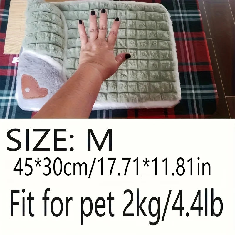 Green Soft Washable Dog Mat - Four Seasons Winter Sleeping Pad for Dogs - Spinal Protection