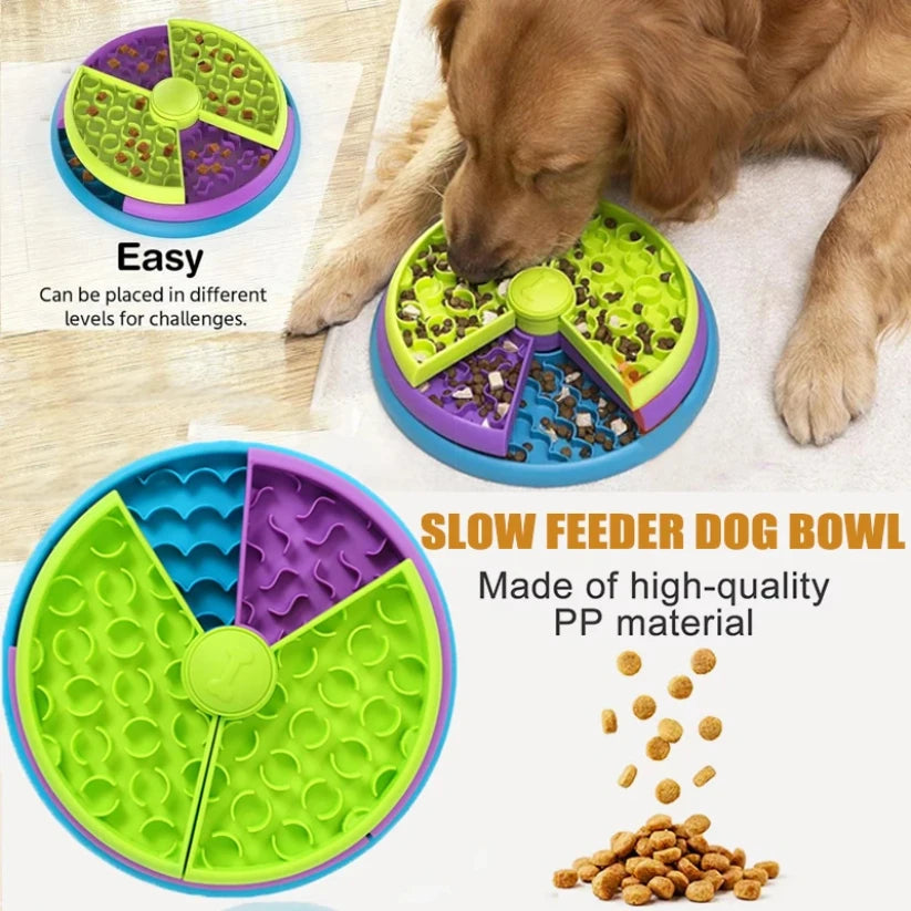 Dog Puzzle Slow Feeder Interactive Enrichment Dog Toys Layers Detachable Slow Eating Dog Bowl Anti-Anxiety Dog Feeder Bowl